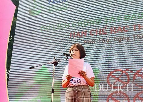 Bà Cao Thị Ngọc Lan - Phó Chủ tịch HHDLVN phát biểu tại lễ phát động chương trình tại Phú Thọ
